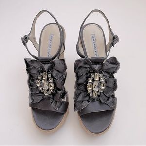 NWB Vera Wang Lavender Paige gray silk espadrilles